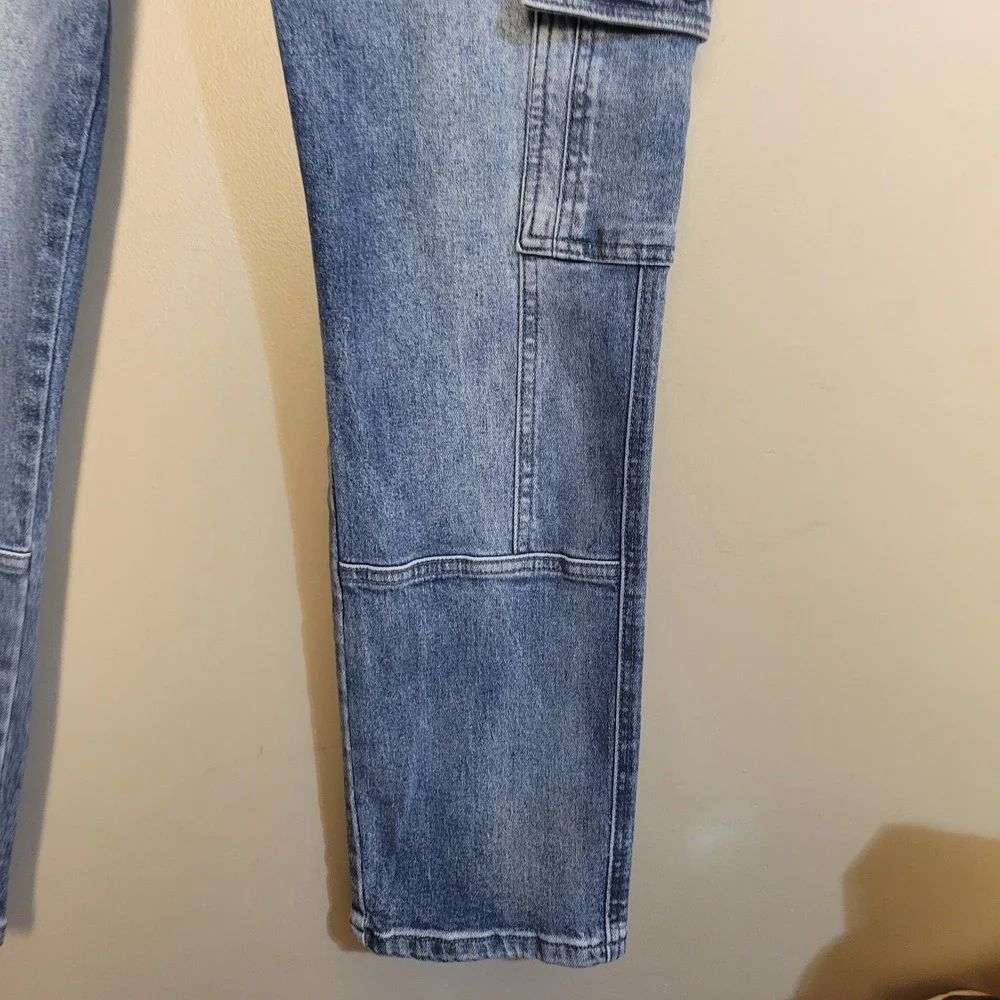 KanCan Cargo Jeans Womens 9/28 Blue Excellent Utility Straight Leg KC7843D